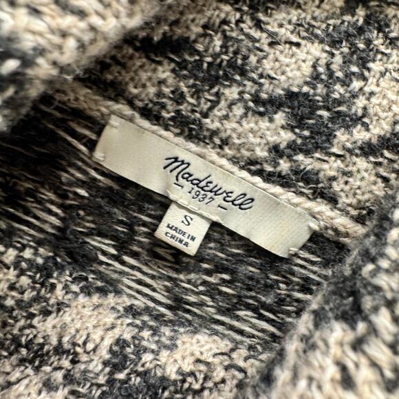 Madewell Sweater Womens Small Cowl Neck Merino Wool Alpaca Blend Houndstooth - Picture 3 of 8